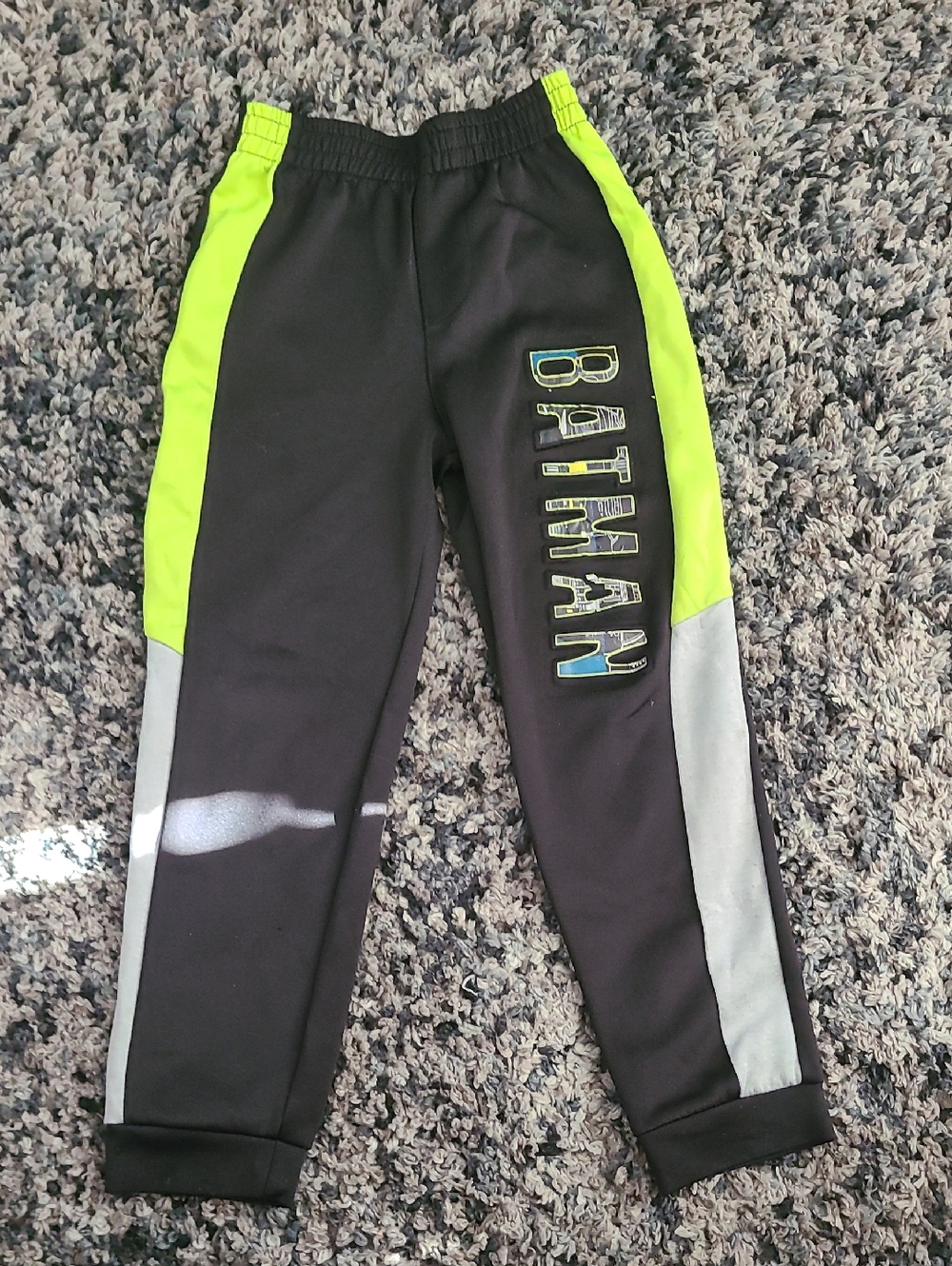 Batman Black & Neon Green Kids Joggers